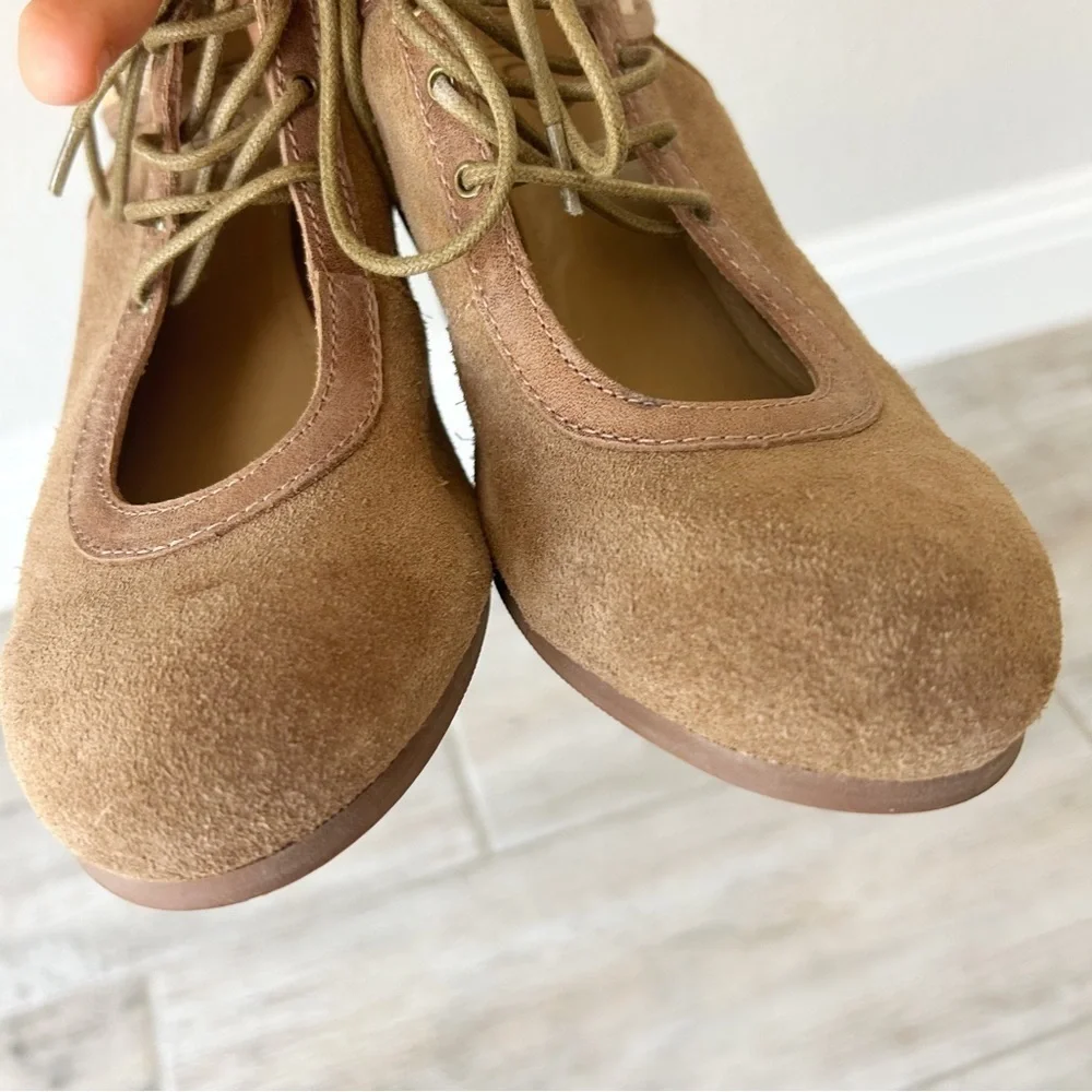 Anthropologie Latigo Soleil Suede Lace Up Bootie